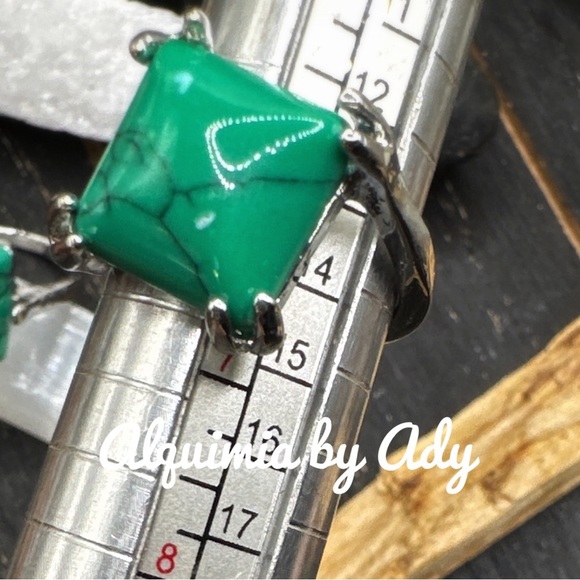 Turquoise and silver gem ring/Navajo turquoise ring/bohemian western - Picture 2 of 4